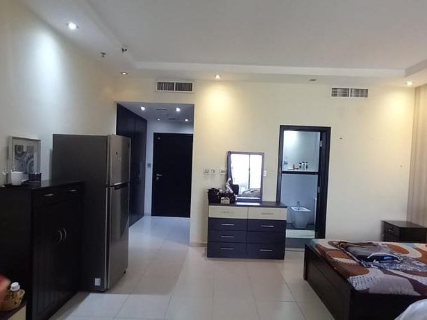 Master Room, attached bath with balcony – Bedspace (share with another) Rent 2,400/. Deposit (refundable) AED 1,000